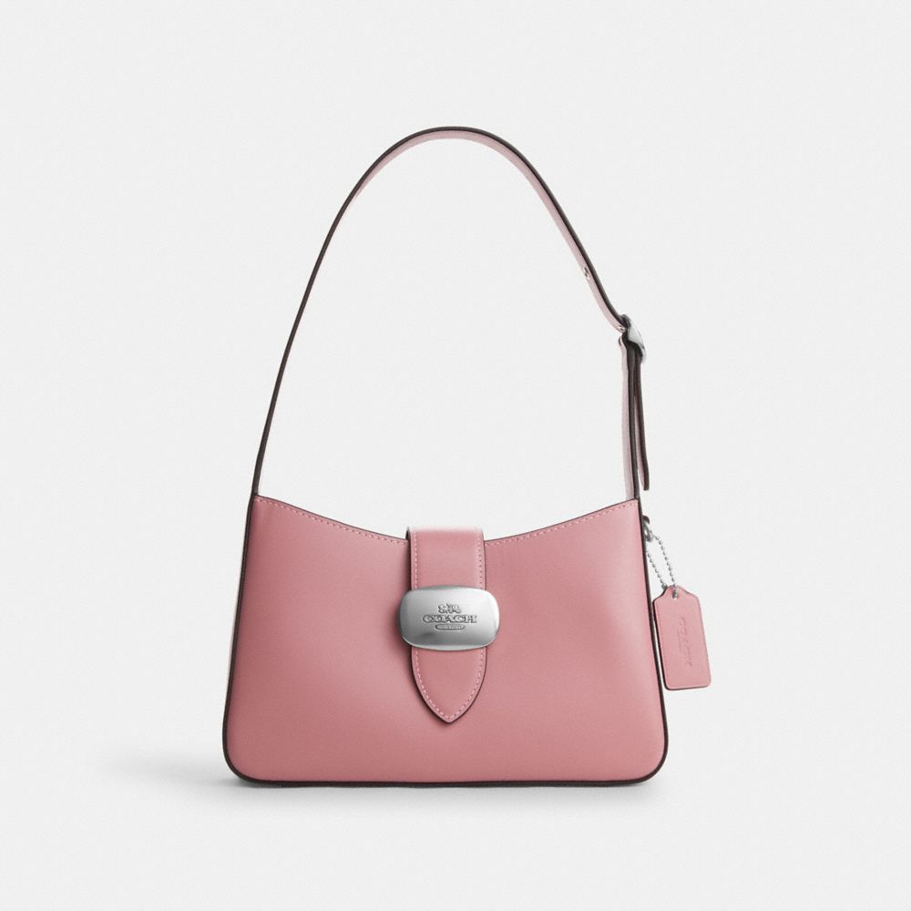 COACH CP004 Eliza Shoulder Bag SILVER/TRUE PINK