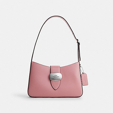 COACH CP004 Eliza Shoulder Bag Silver/True-Pink