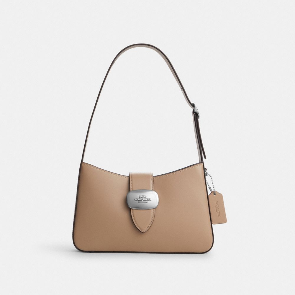 COACH CP004 Eliza Shoulder Bag SILVER/TAUPE