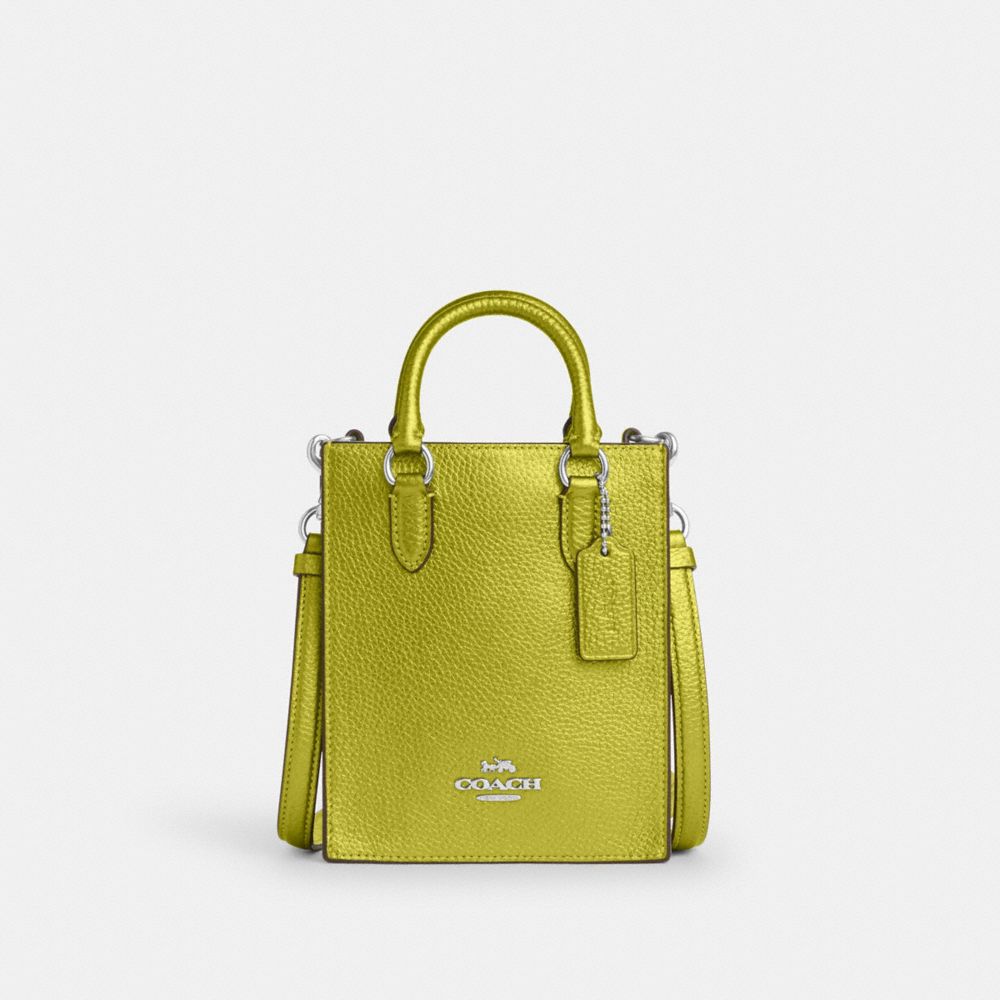 North South Mini Tote - CP010 - Silver/Metallic Citrine