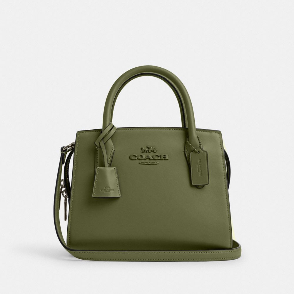 COACH CP081 Andrea Carryall Bag GUNMETAL/MILITARY GREEN