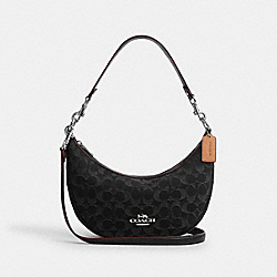 Aria Shoulder Bag In Signature Denim - CP100 - Silver/Black