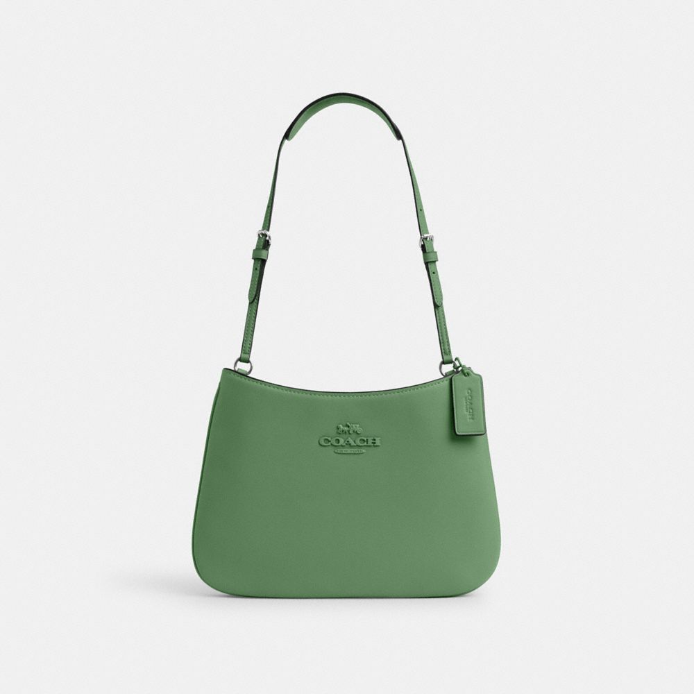 COACH CP101 Penelope Shoulder Bag SILVER/SOFT GREEN