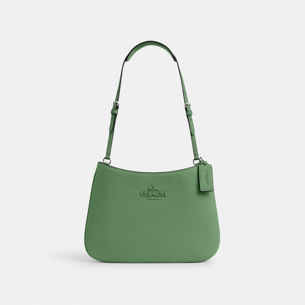 COACH CP101 Penelope Shoulder Bag Silver/Soft Green