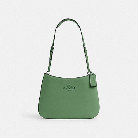 COACH CP101 Penelope Shoulder Bag Silver/Soft Green