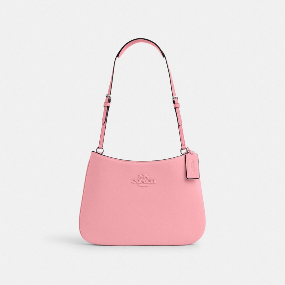 COACH CP101 Penelope Shoulder Bag SILVER/FLOWER PINK