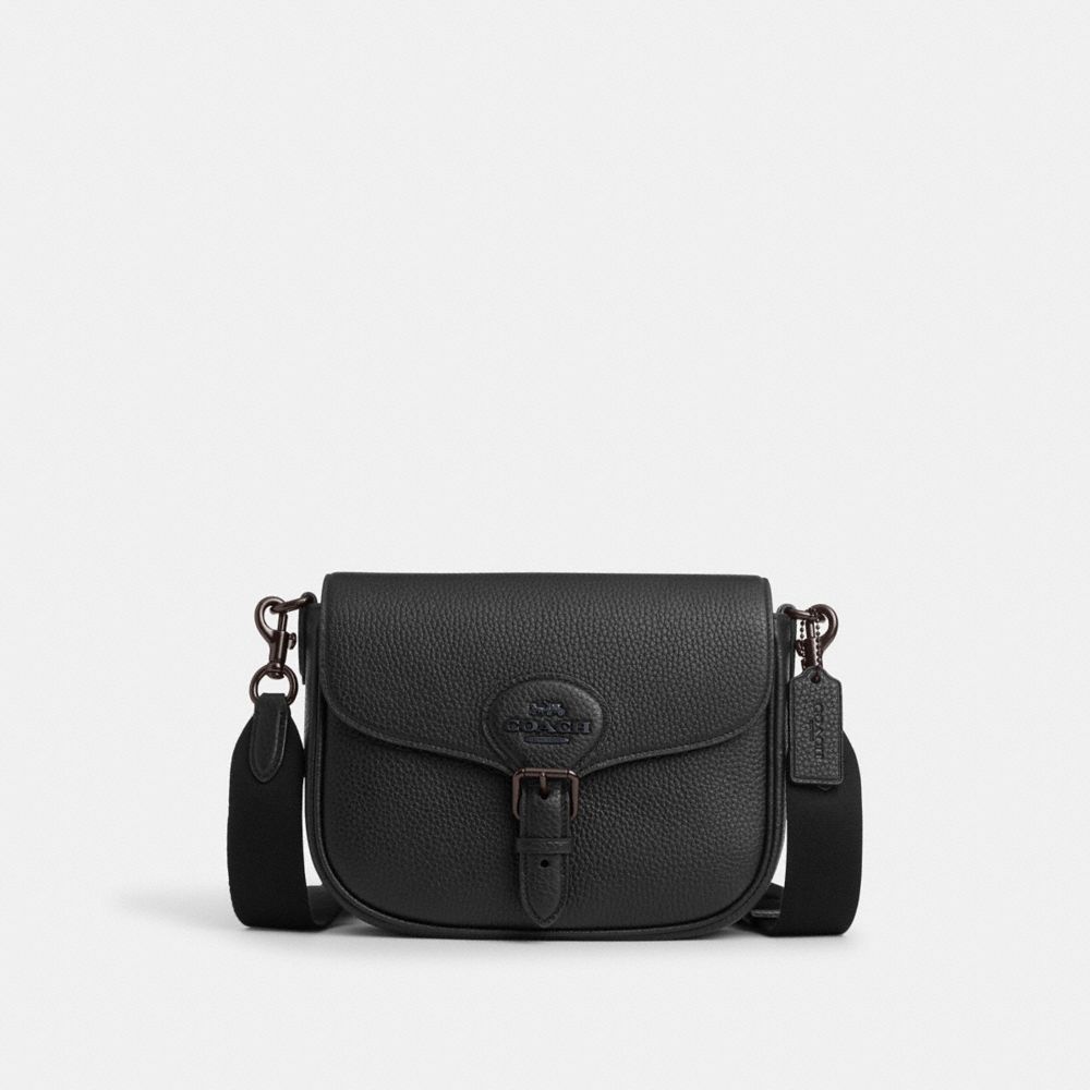 COACH CP103 Amelia Saddle Bag BLACK COPPER/BLACK