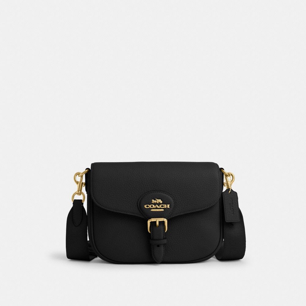 COACH CP107 Amelia Saddle Bag GOLD/BLACK