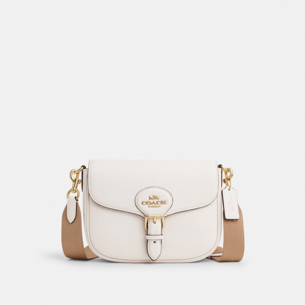 COACH CP107 Amelia Saddle Bag GOLD/CHALK