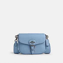 Amelia Saddle Bag - CP107 - Gunmetal/Cornflower