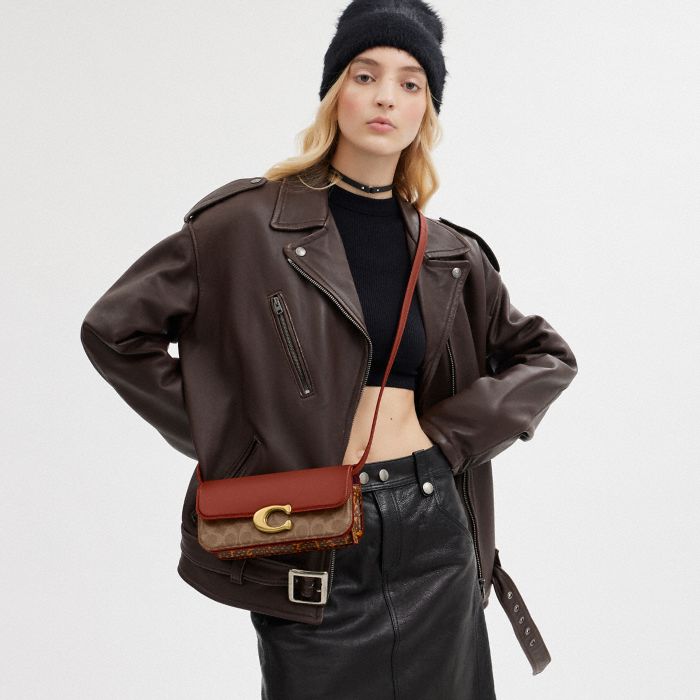 IDOL BAG 23 IN SIGNATURE CANVAS WITH SNAKESKIN DETAIL