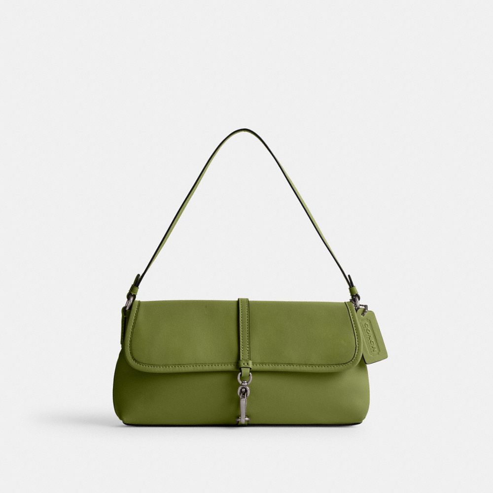 COACH CP132 Hamptons Bag SILVER/DARK LIME