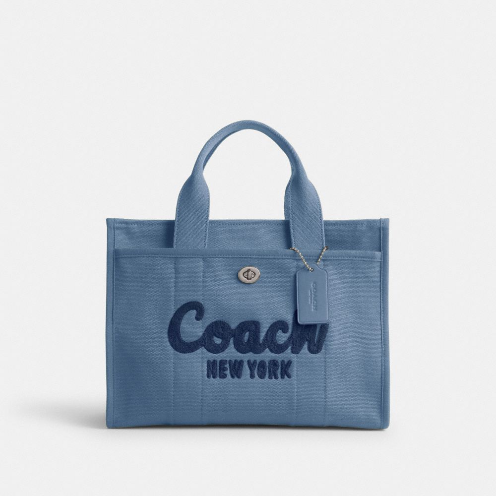 COACH CP158 Cargo Tote Bag SILVER/SLATE BLUE