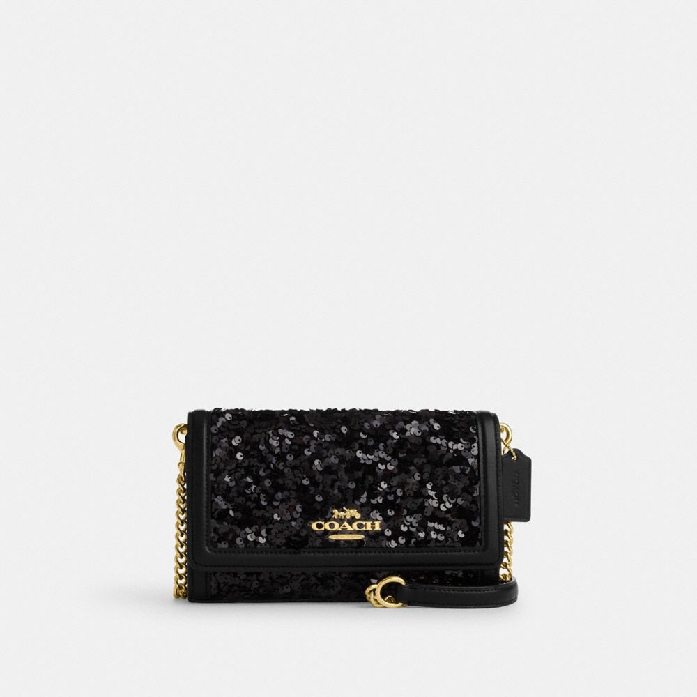 COACH CP188 Flap Crossbody GOLD/BLACK