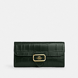 COACH CP244 Morgan Slim Wallet GOLD/AMAZON GREEN