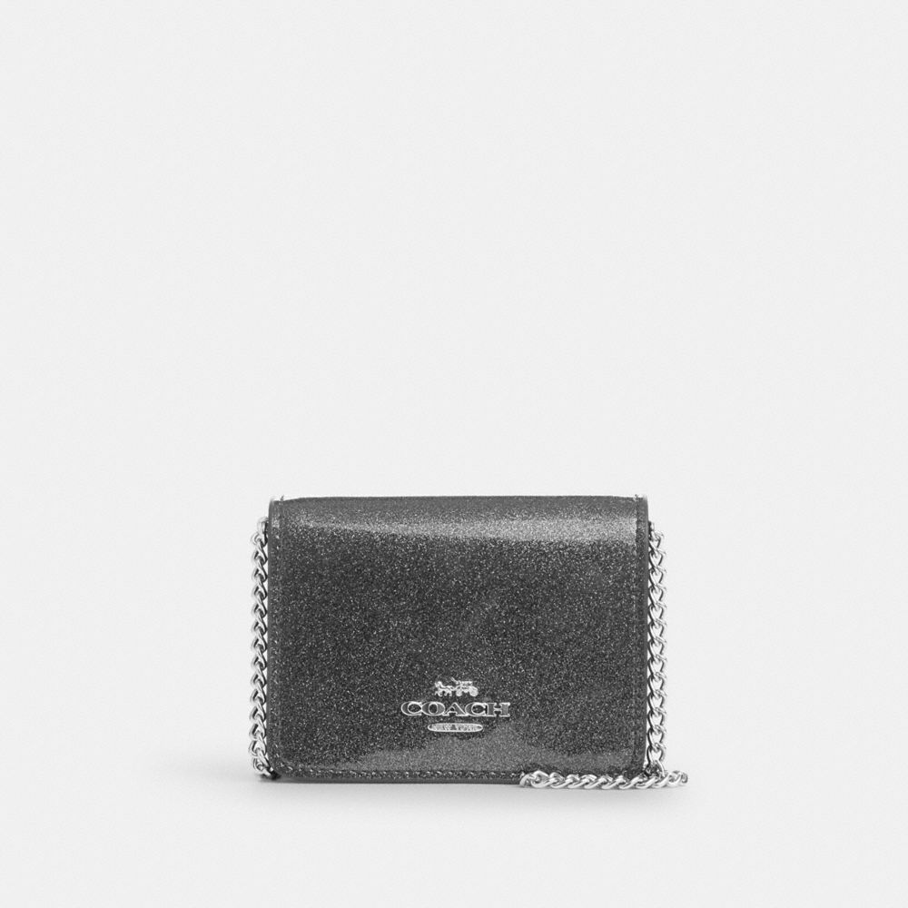 COACH CP249 Mini Wallet On A Chain Silver/Gunmetal