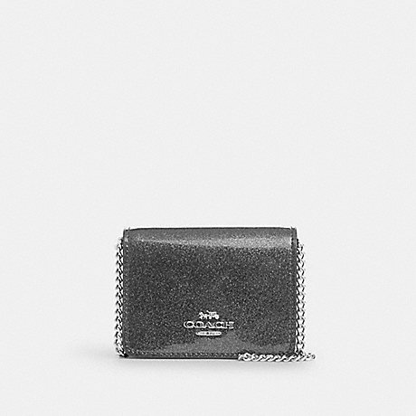 COACH CP249 Mini Wallet On A Chain Silver/Gunmetal