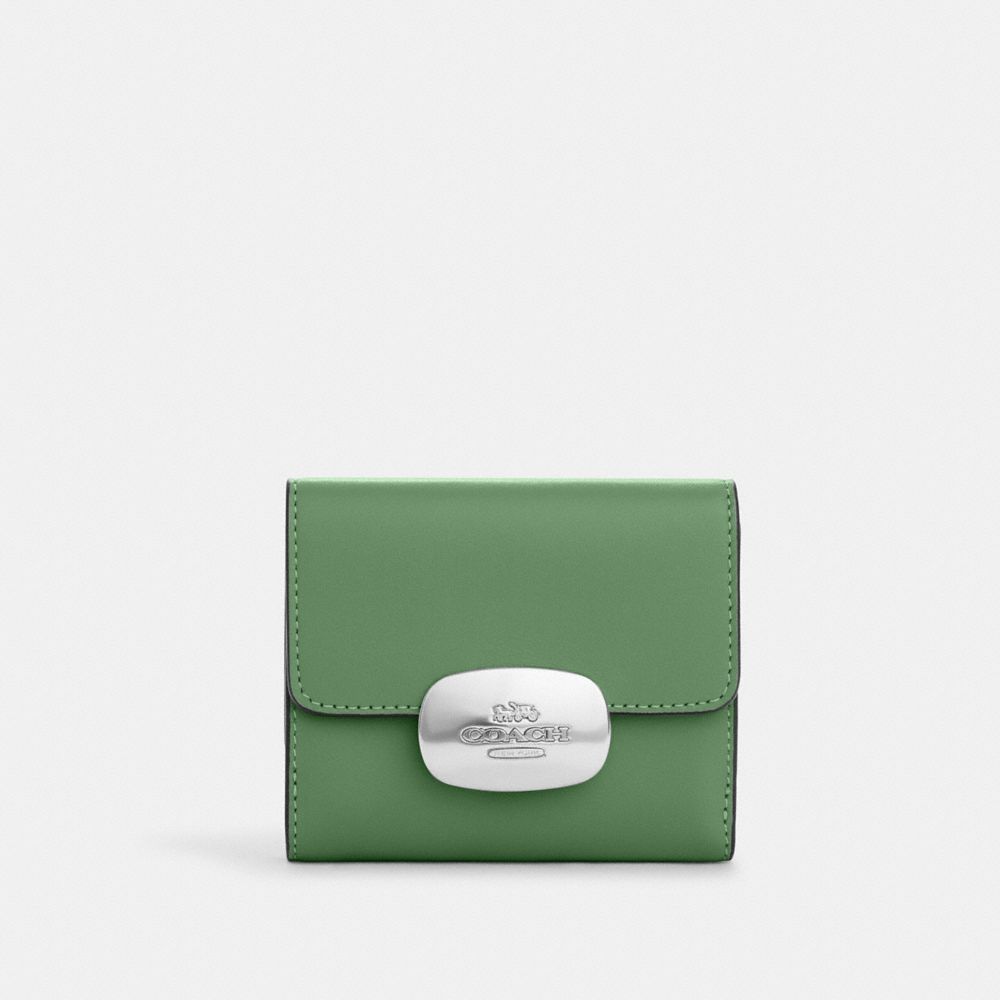 COACH CP254 Eliza Small Wallet Silver/Soft Green