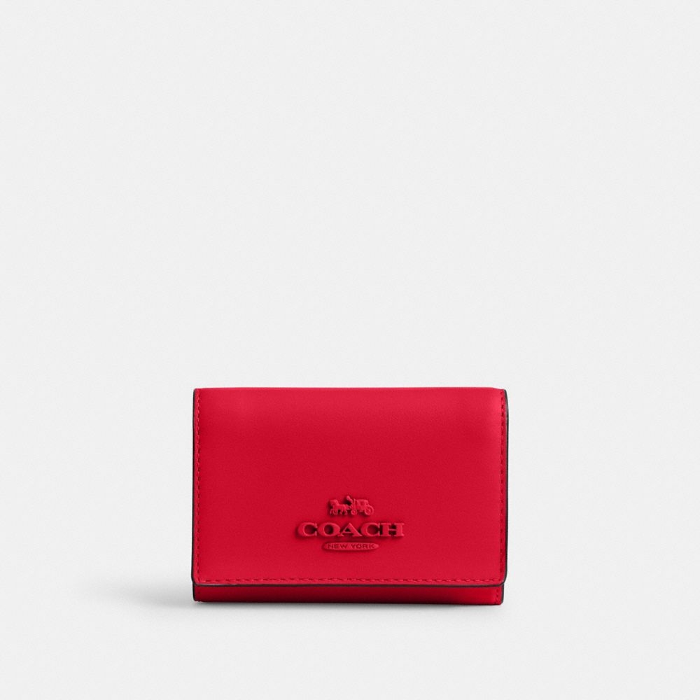 COACH CP260 Micro Wallet GOLD/BOLD RED