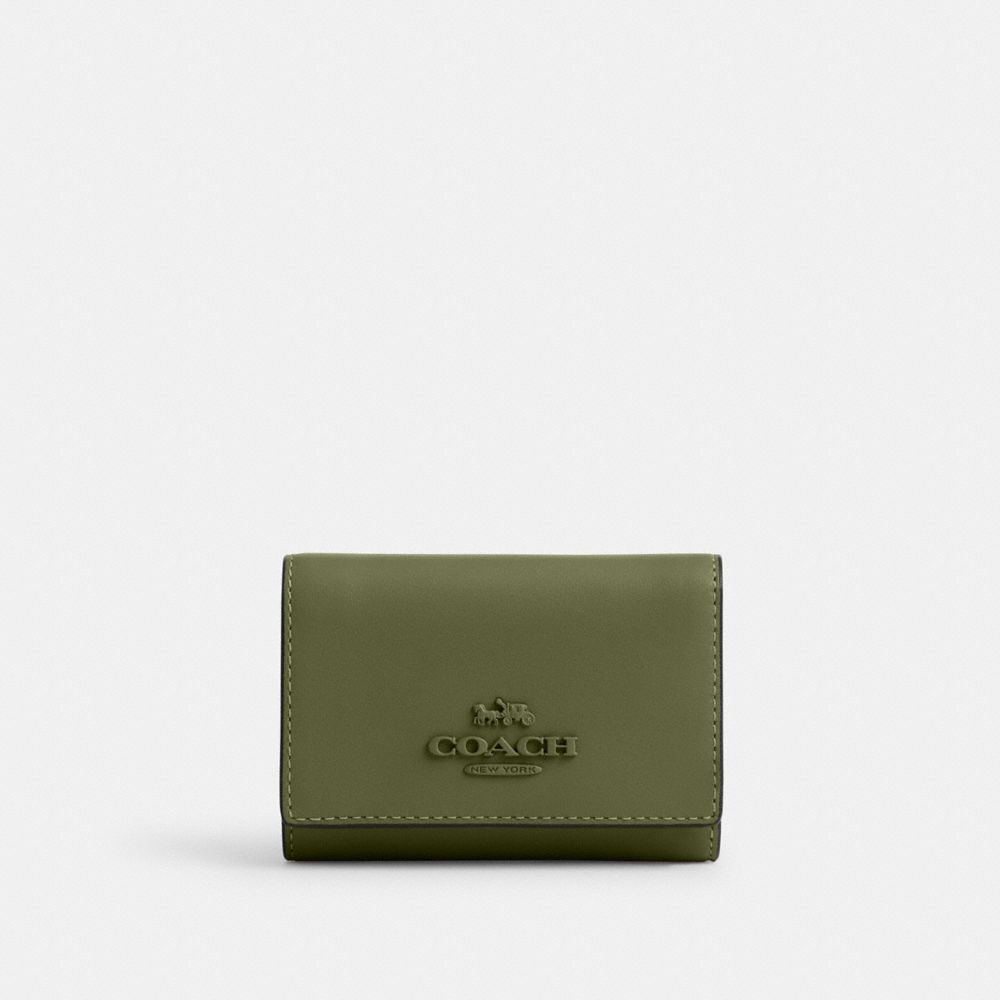 COACH CP260 Micro Wallet GUNMETAL/MILITARY GREEN