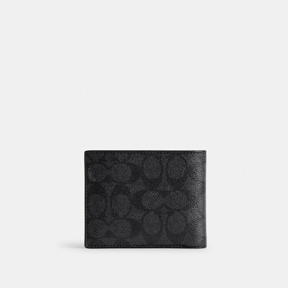 經典 SIGNATURE 帆布 COACH 圖樣三合一皮夾