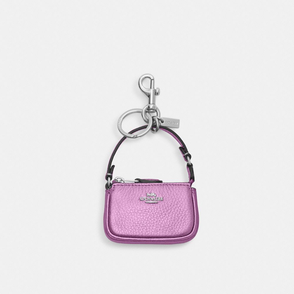 COACH Cp360 - MINI NOLITA BAG CHARM - SILVER/METALLIC LILAC