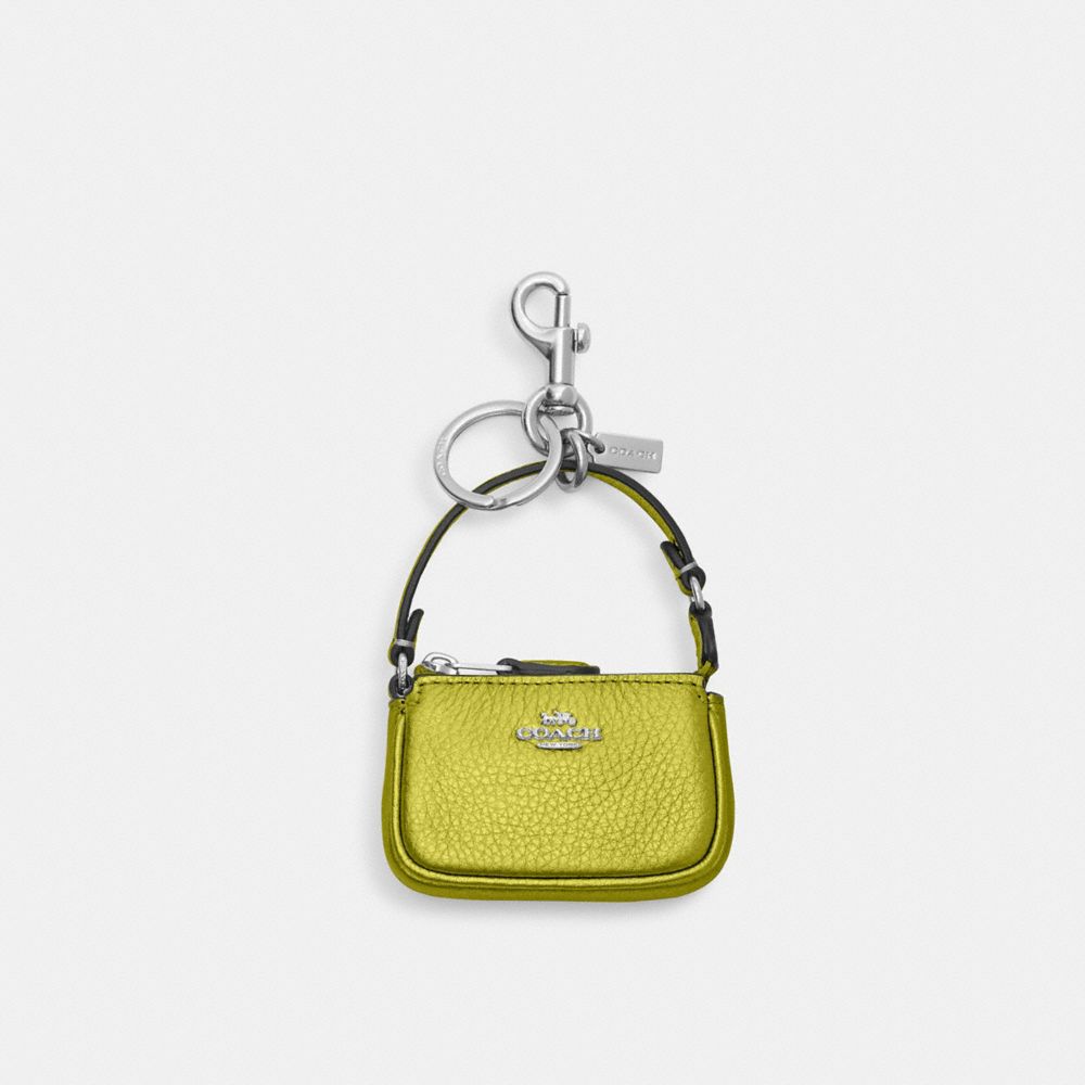 COACH CP360 Mini Nolita Bag Charm SILVER/METALLIC CITRINE