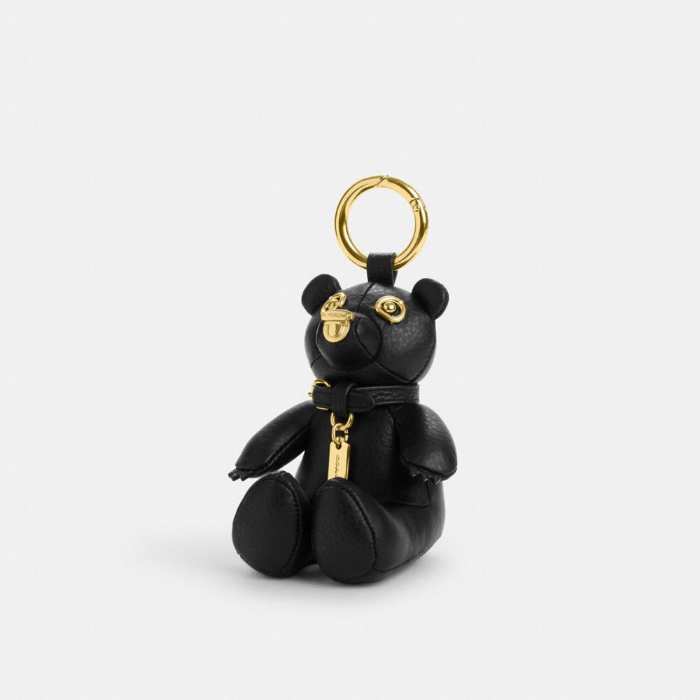 COACH CP369 Bear Bag Charm GOLD/BLACK