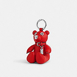 Bear Bag Charm - CP369 - Silver/Bright Poppy