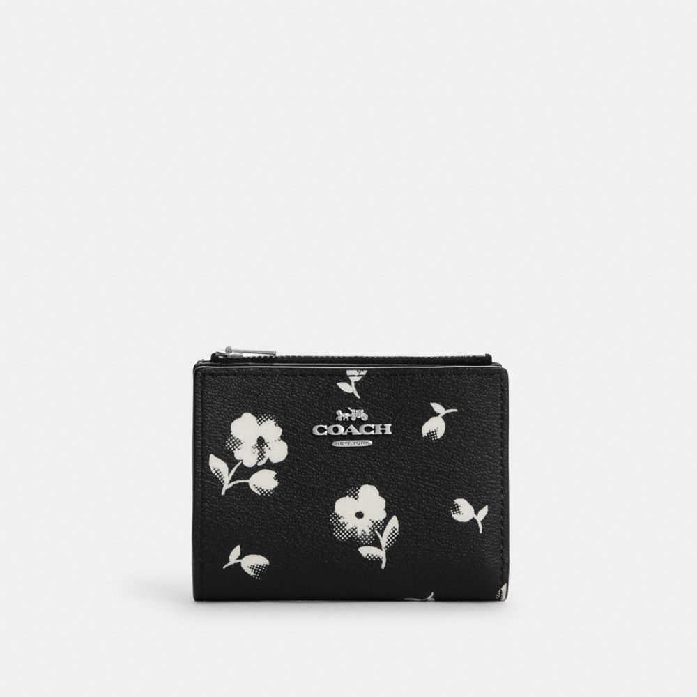 Bifold Wallet With Floral Print - CP427 - Silver/Black Multi