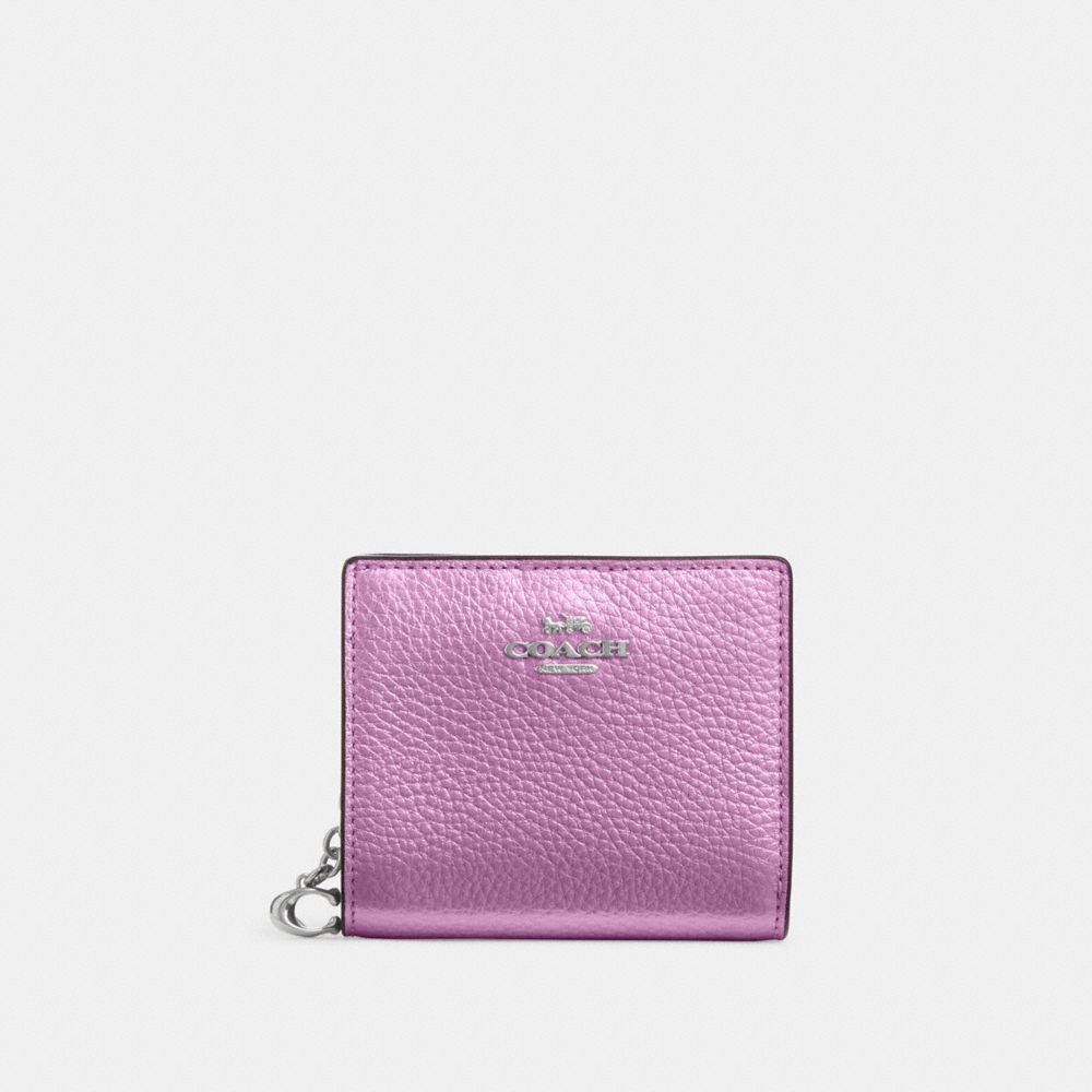 COACH CP429 Snap Wallet SILVER/METALLIC LILAC