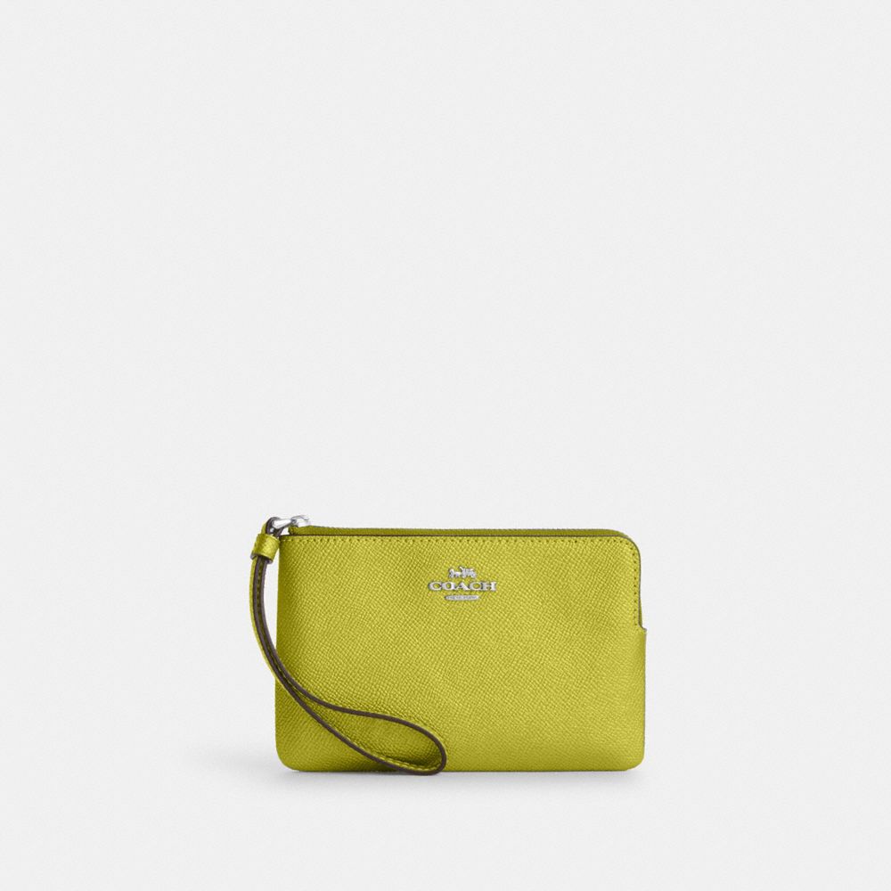 Corner Zip Wristlet - CP439 - Silver/Metallic Citrine