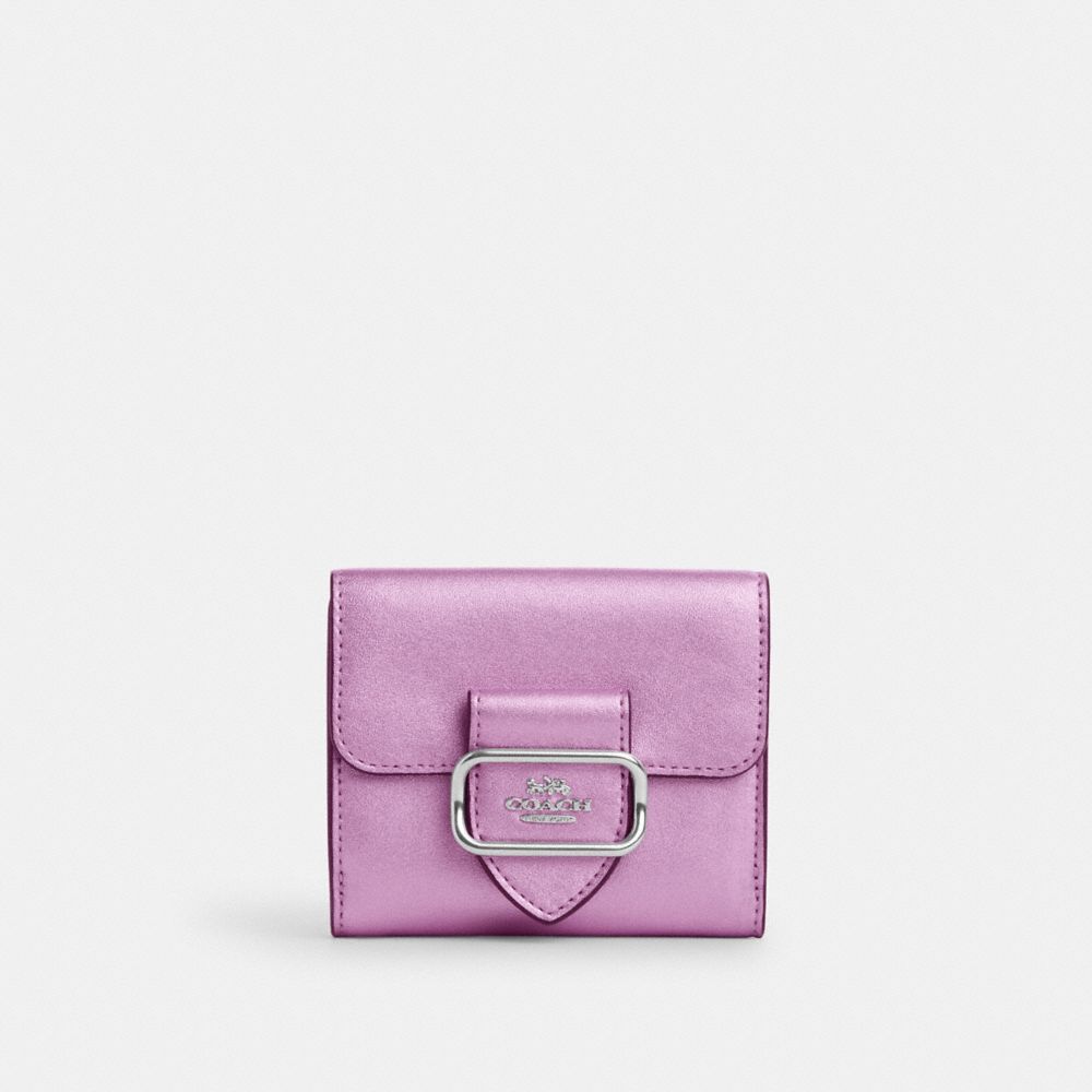 COACH CP462 Small Morgan Wallet SILVER/METALLIC LILAC