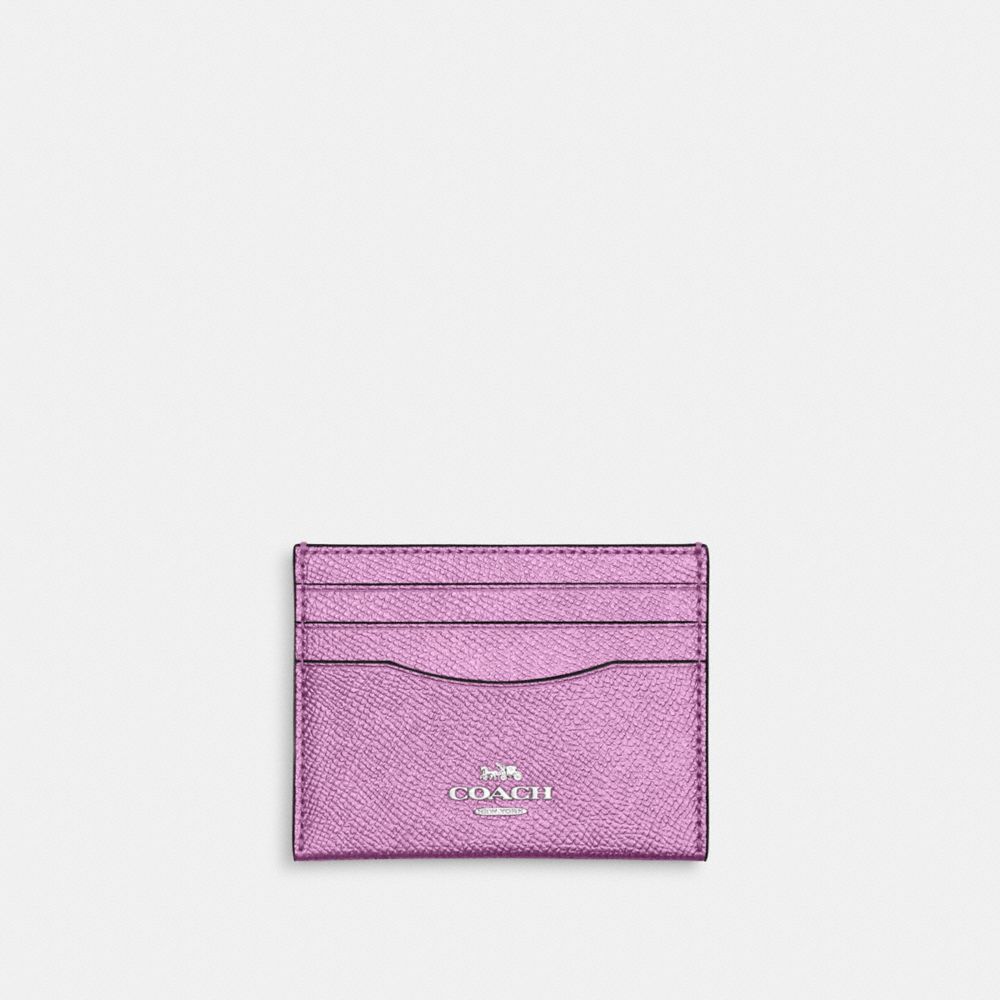 COACH CP471 Slim Id Card Case SILVER/METALLIC LILAC