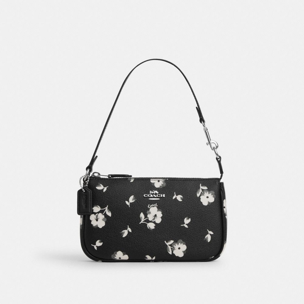 COACH CP476 Nolita 19 With Floral Print Silver/Black Multi