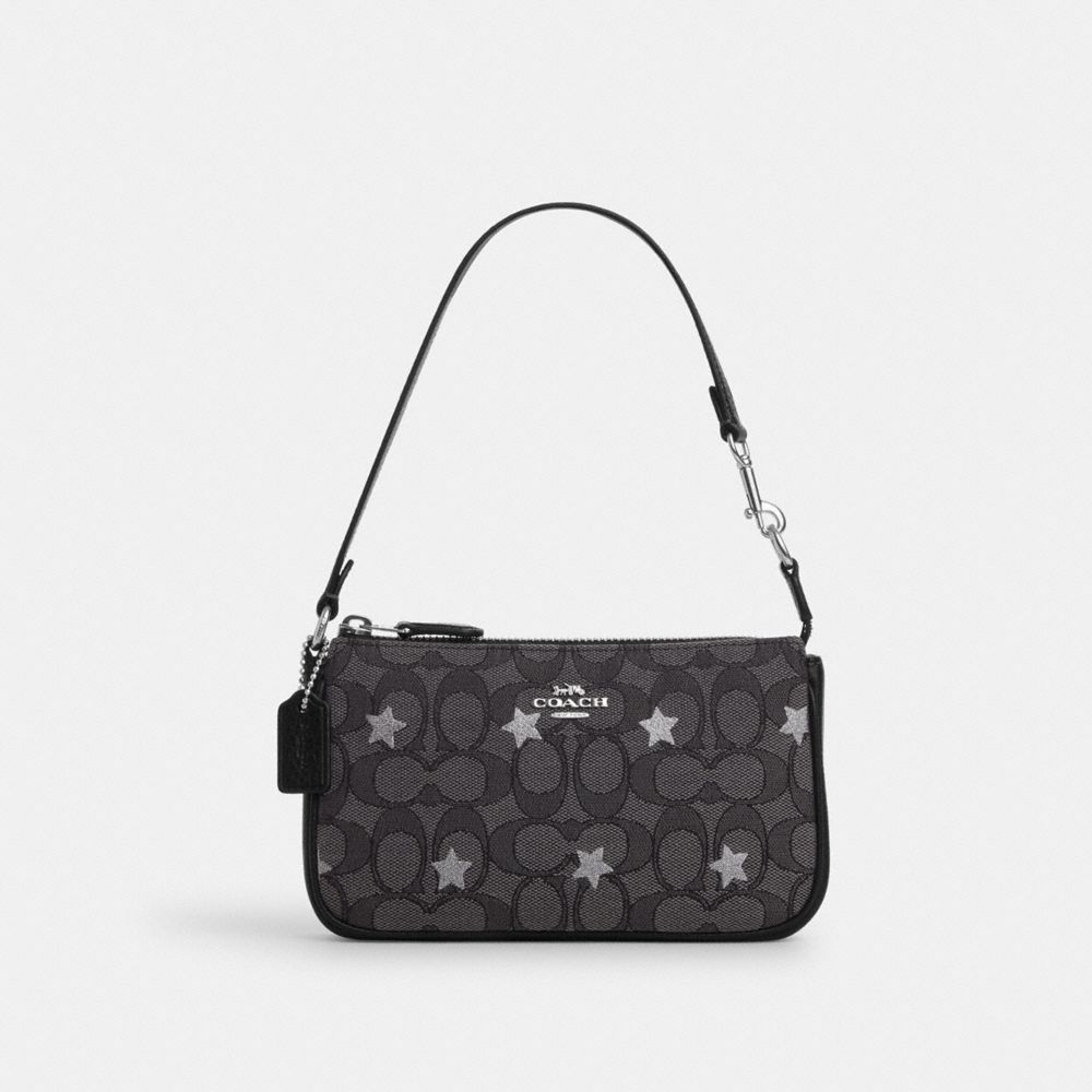 COACH CP477 Nolita 19 In Signature Jacquard With Star Embroidery Silver/Smoke/Black Multi