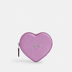 Heart Coin Case - CP479 - Silver/Metallic Lilac
