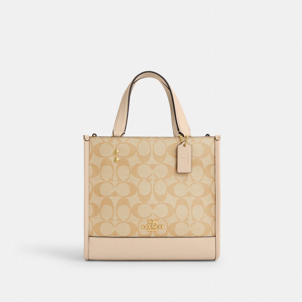 COACH Cp481 - NEW YEAR DEMPSEY TOTE 22 WITH DRAGON - GOLD/LIGHT KHAKI ...