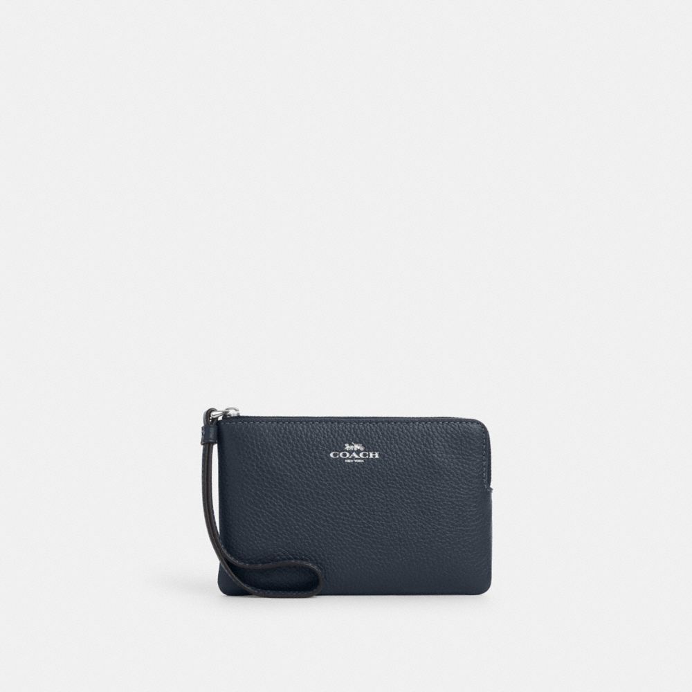 Corner Zip Wristlet - CP483 - Silver/Denim