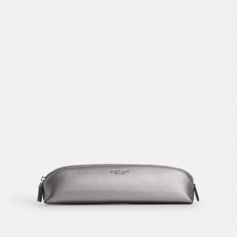 COACH CP492 Pencil Case Silver/Metallic Ash