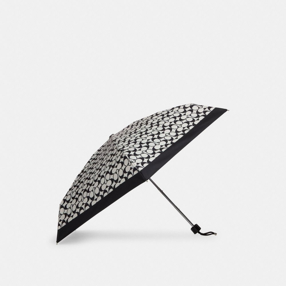 COACH CP500 Signature Mini Umbrella Silver/Chalk Multi