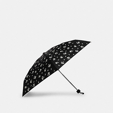 COACH CP501 Mini Umbrella In Signature Floral Print Gold/Black-Multi