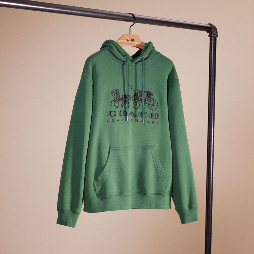 CP610 - Restored Horse And Carriage Hoodie In Organic Cotton Dark Pine