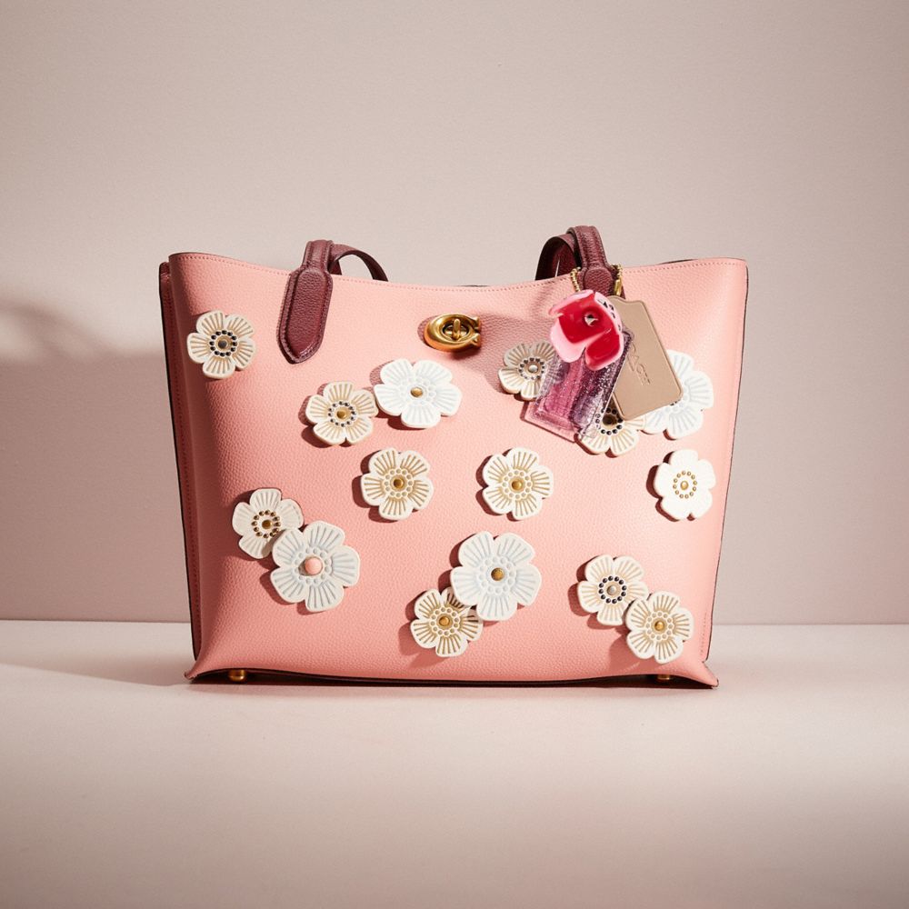 CP665 - Upcrafted Willow Tote In Colorblock With Signature Canvas Interior Brass/Candy Pink Multi