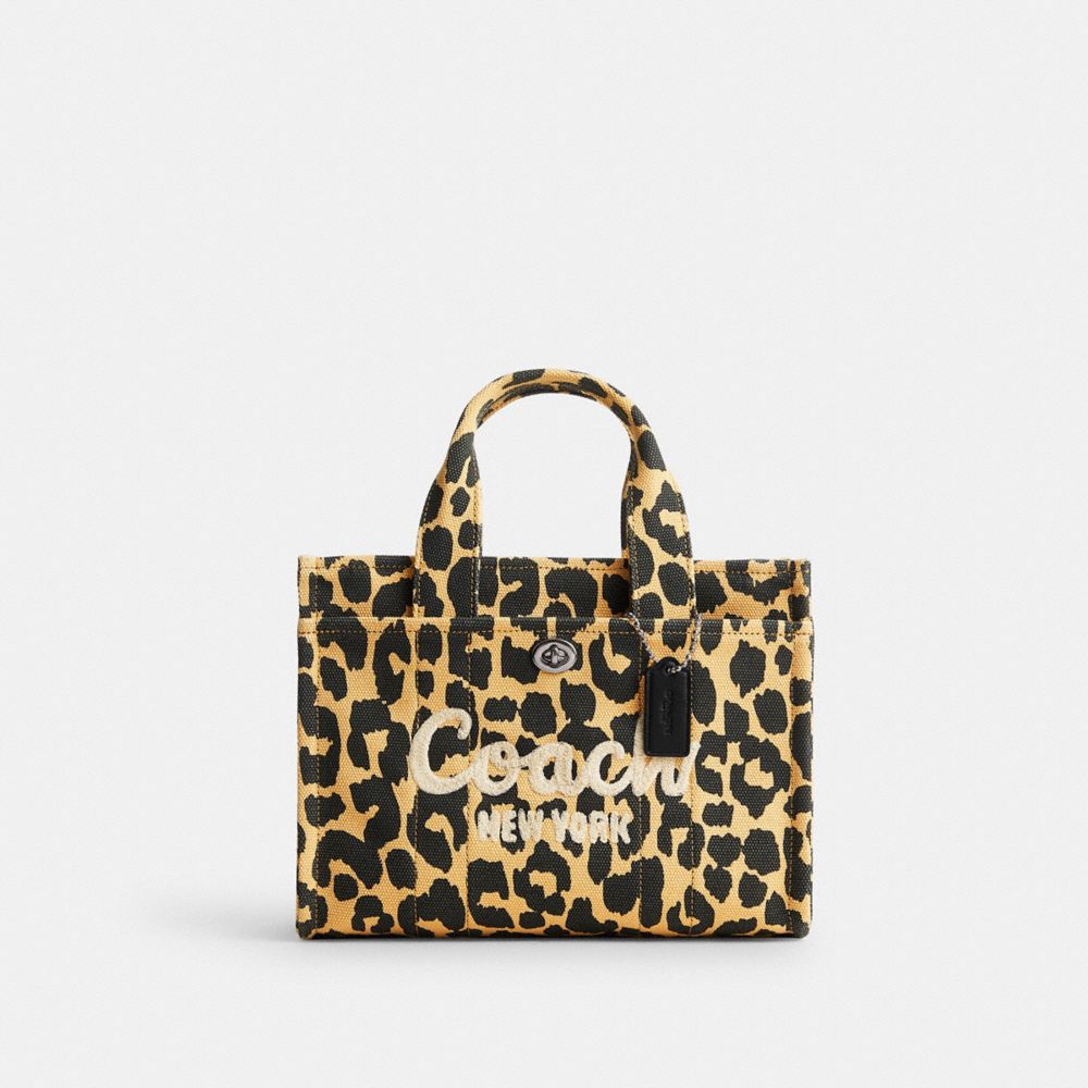 COACH CP769 Cargo Tote Bag 26 With Leopard Print SILVER/LEOPARD