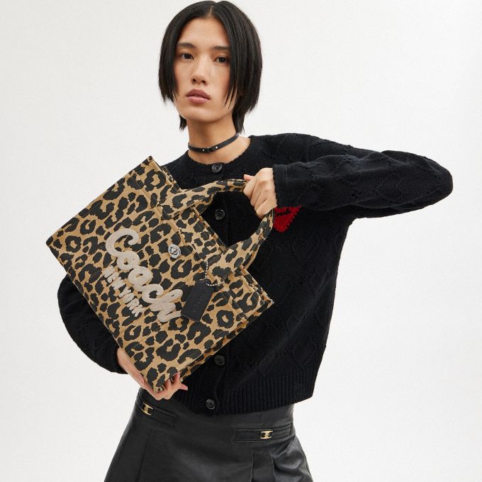 Coach discount cheetah tote