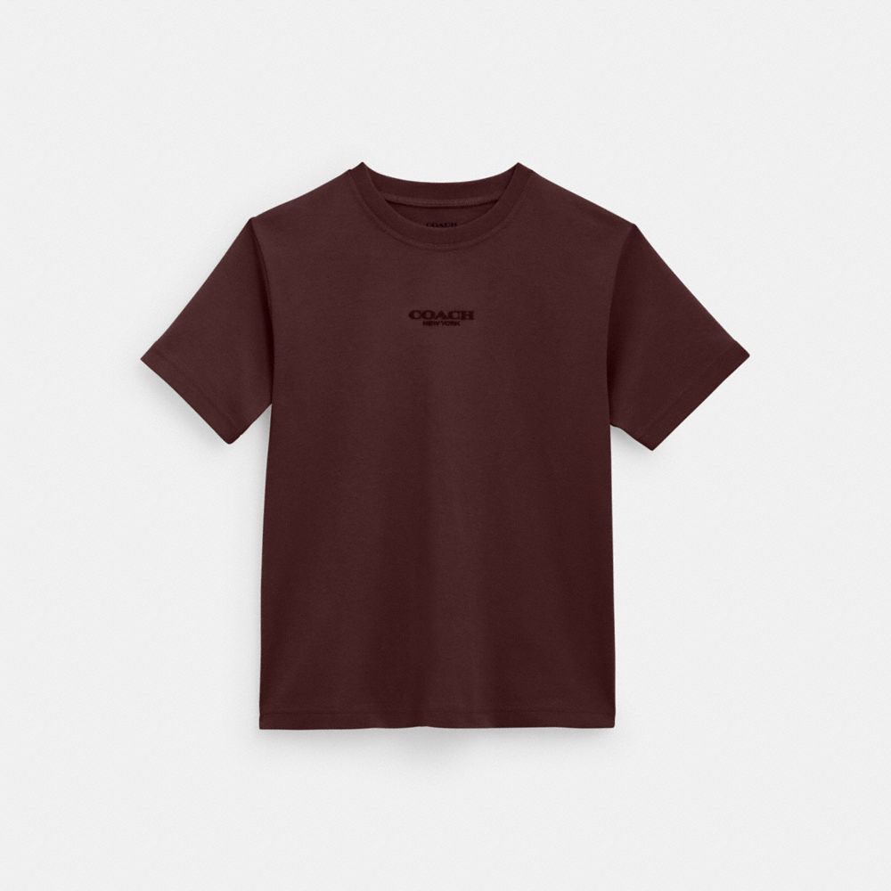 COACH&reg;,Coach Top,Cotton,T Shirt,Casual,Burgundy