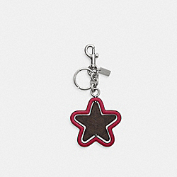 Spinning Star Bag Charm In Signature Canvas - CP889 - Silver/Brown/Bright Violet