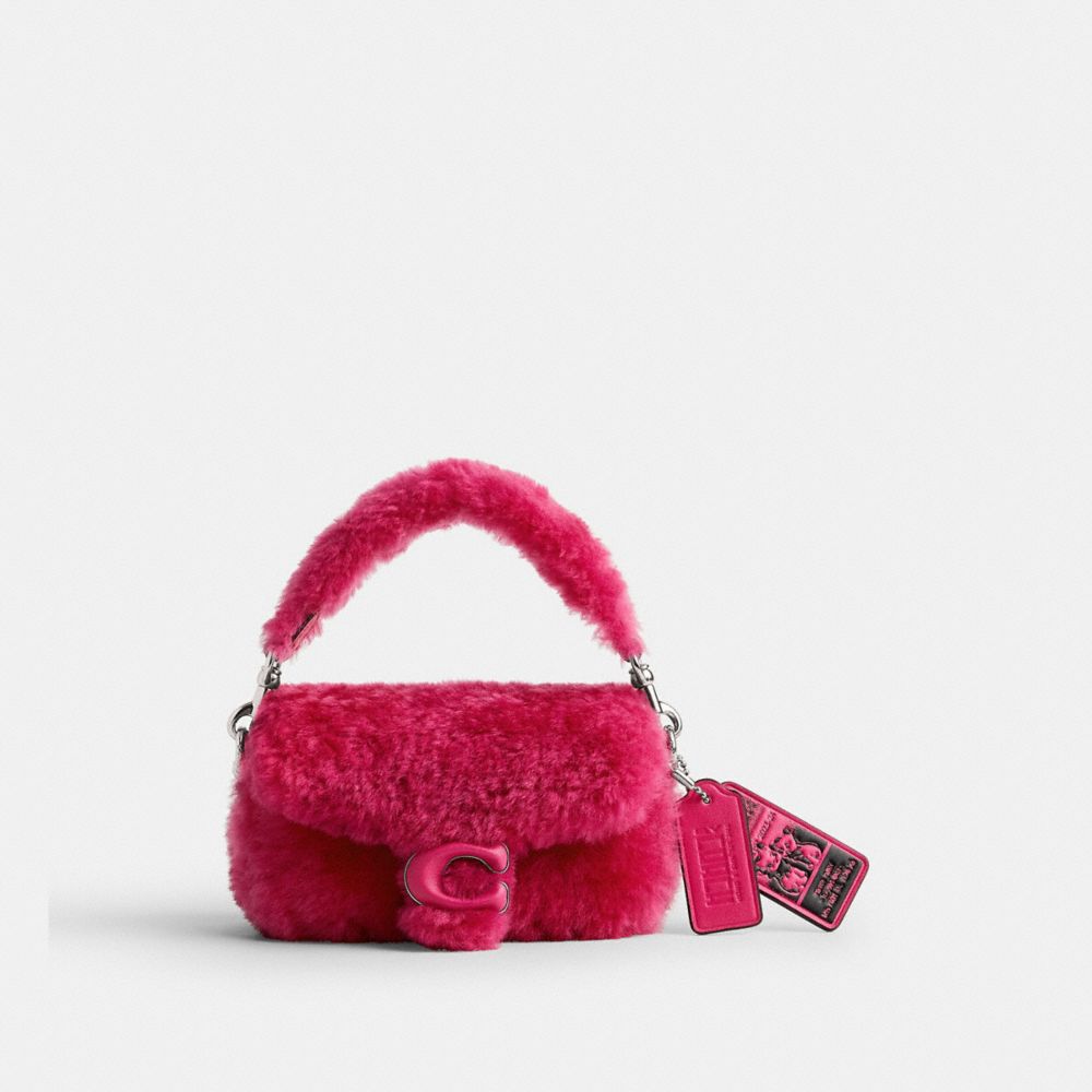 COACH CP940 The Lil Nas X Drop Tabby 12 In Shearling SILVER/FUCHSIA