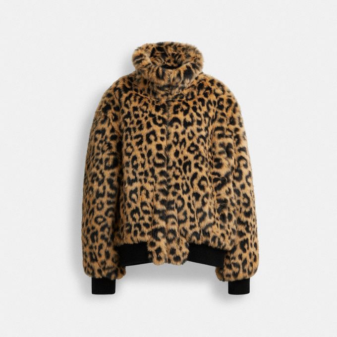 COACH Official Site Official page | PRINTED FAUX FUR JACKET